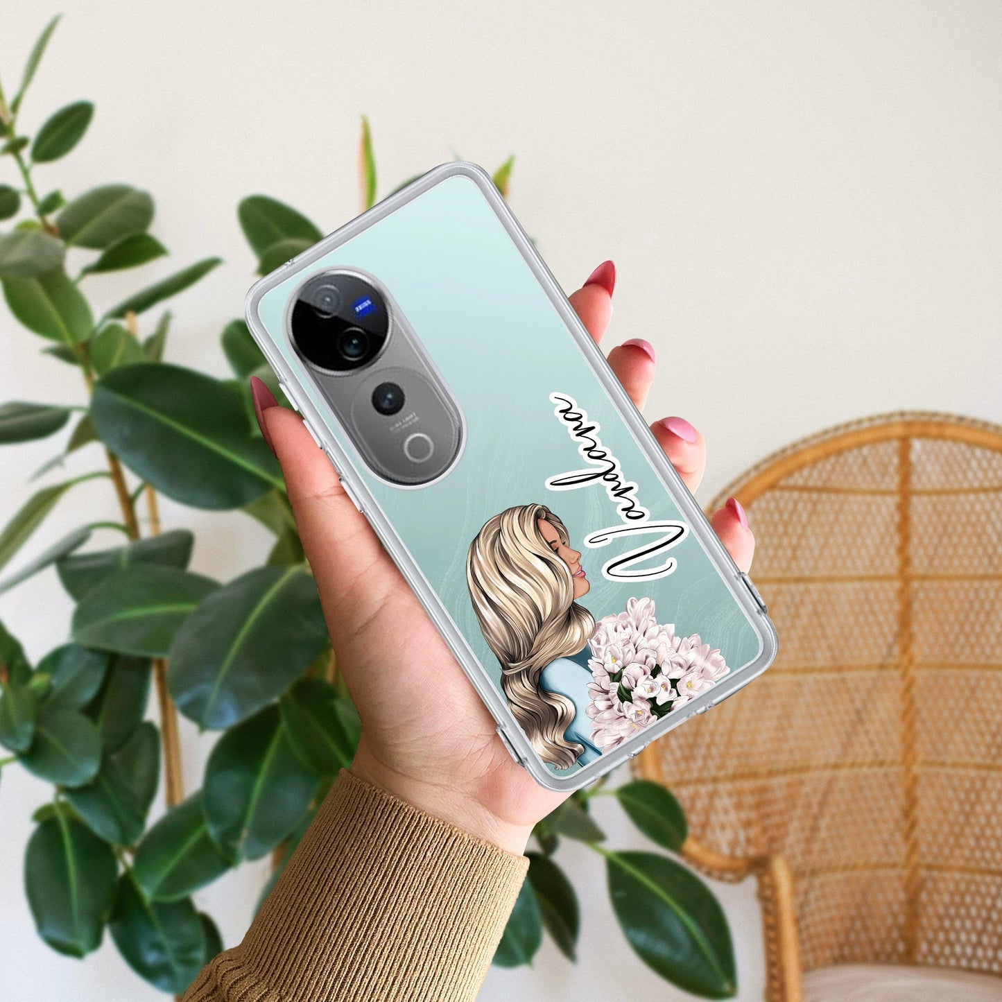 Stylish Girl Customize Transparent Silicon Case For Vivo