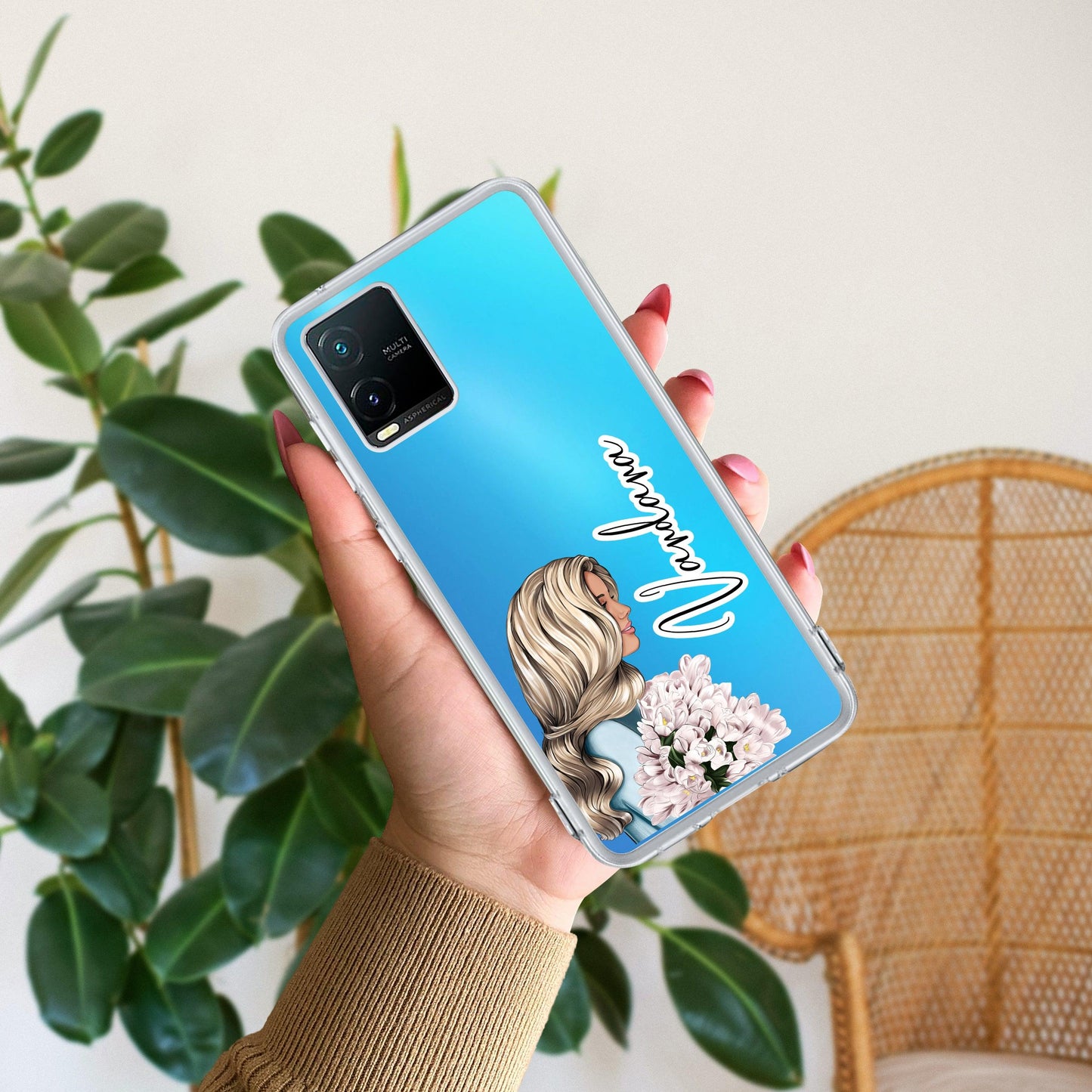 Stylish Girl Customize Transparent Silicon Case For Vivo