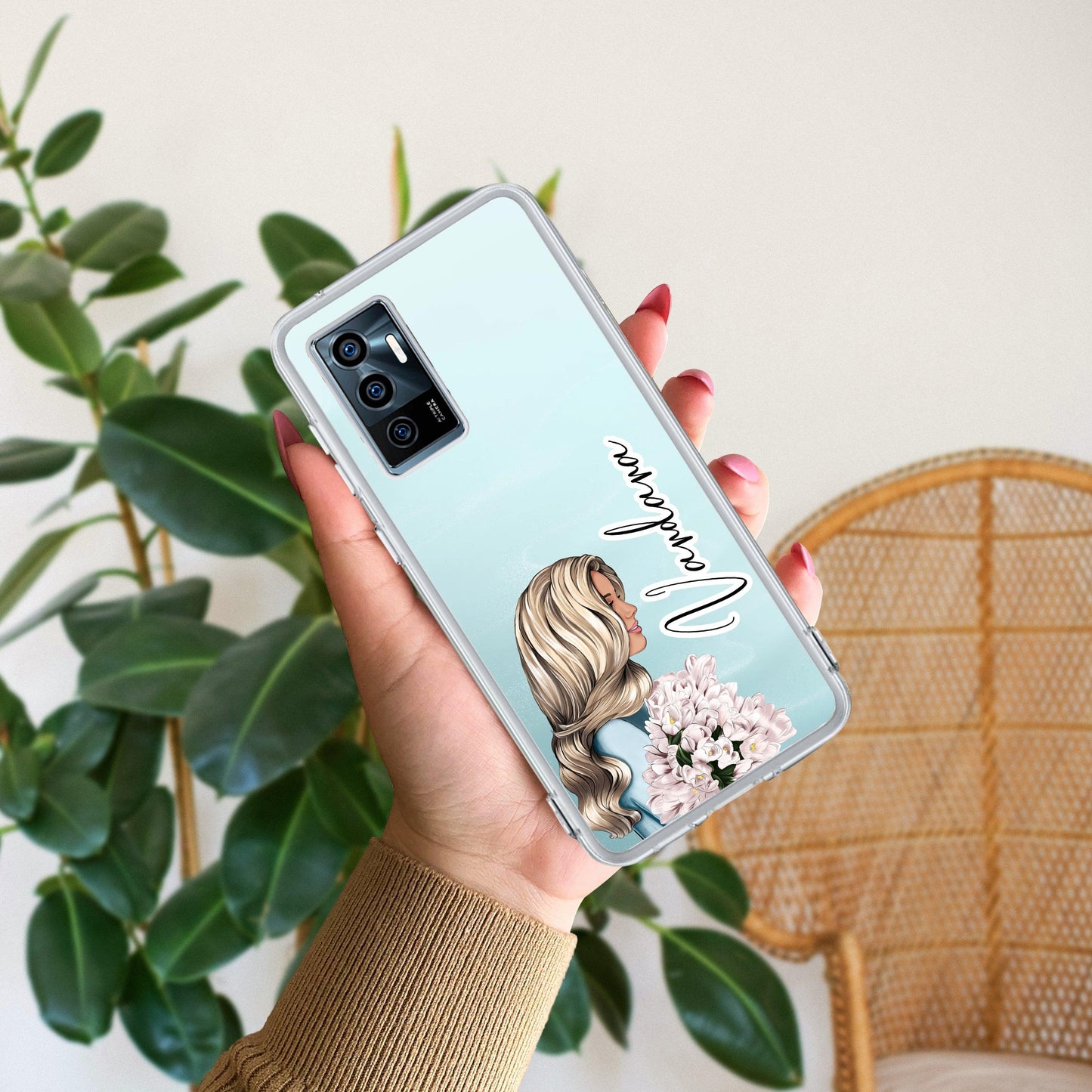 Stylish Girl Customize Transparent Silicon Case For Vivo