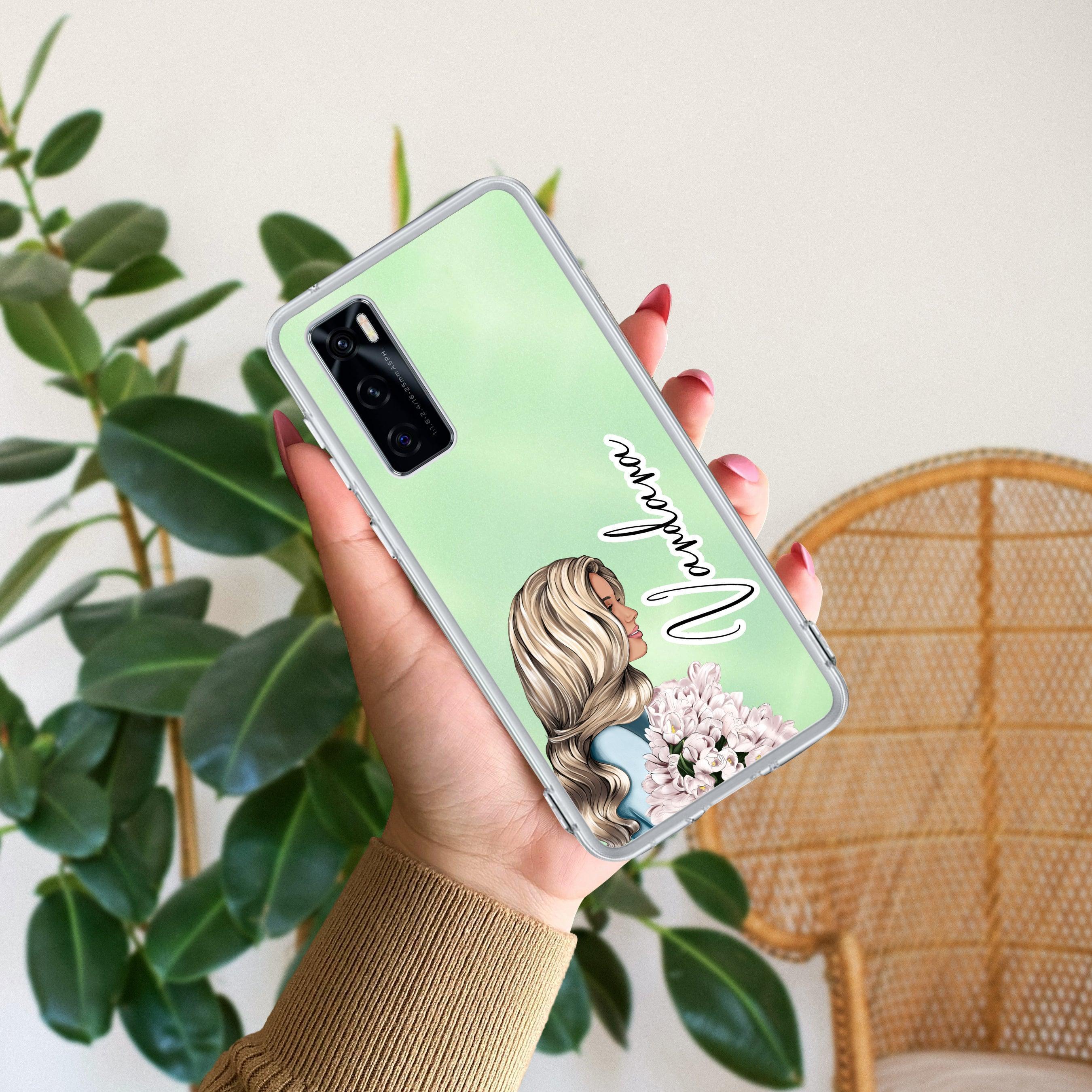 Stylish Girl Customize Transparent Silicon Case For Vivo V21e 5G
