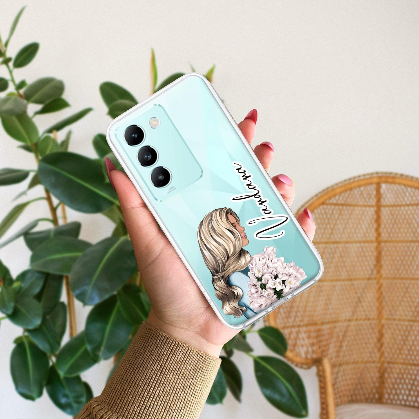 Stylish Girl Customize Transparent Silicon Case For Vivo