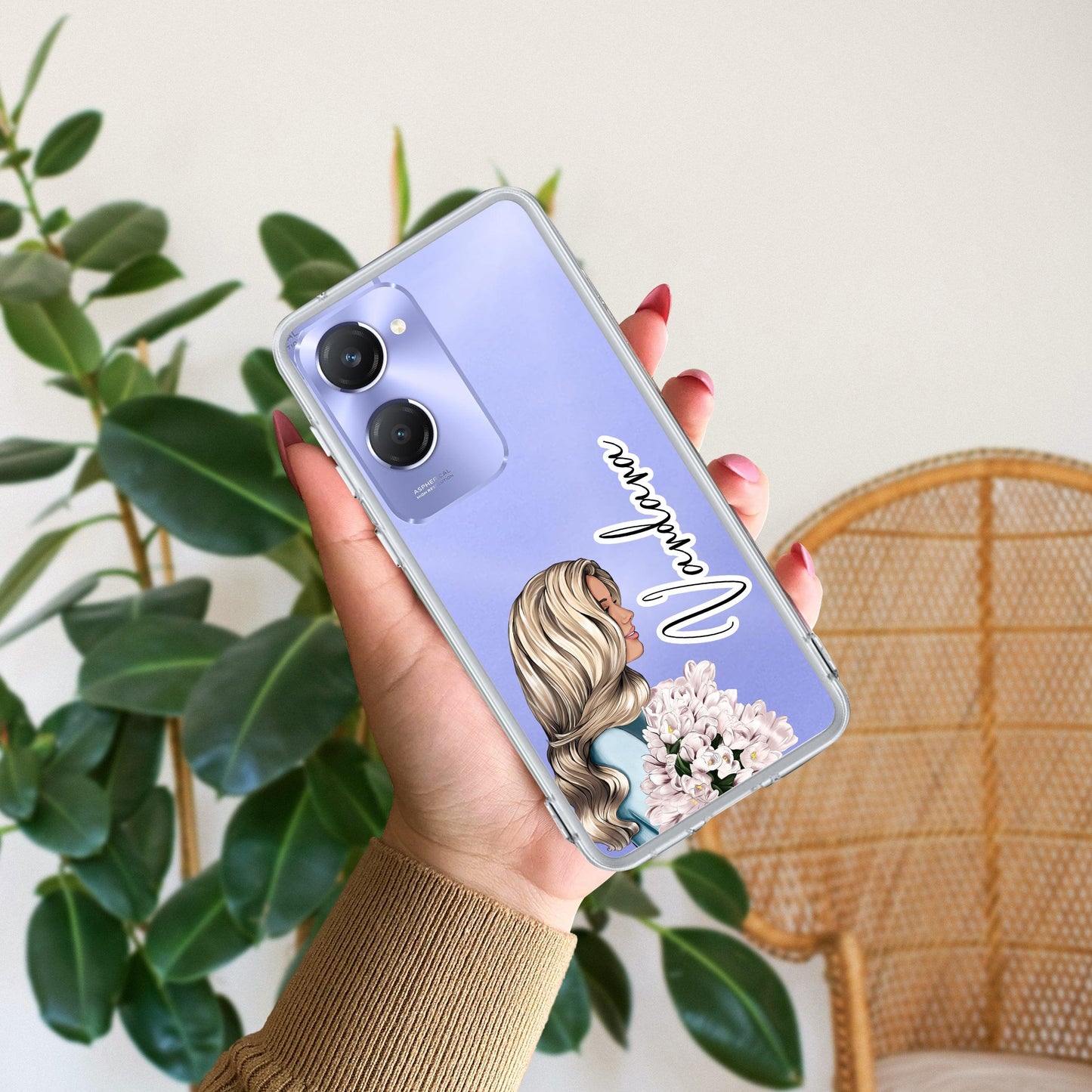 Stylish Girl Customize Transparent Silicon Case For Vivo