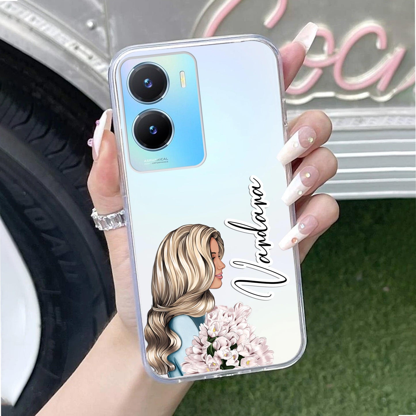 Stylish Girl Customize Transparent Silicon Case For Vivo