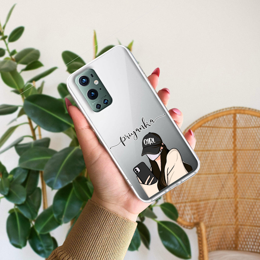 Stylish Girl With Cap Customize Transparent Silicon Case For OnePlus - ShopOnCliQ