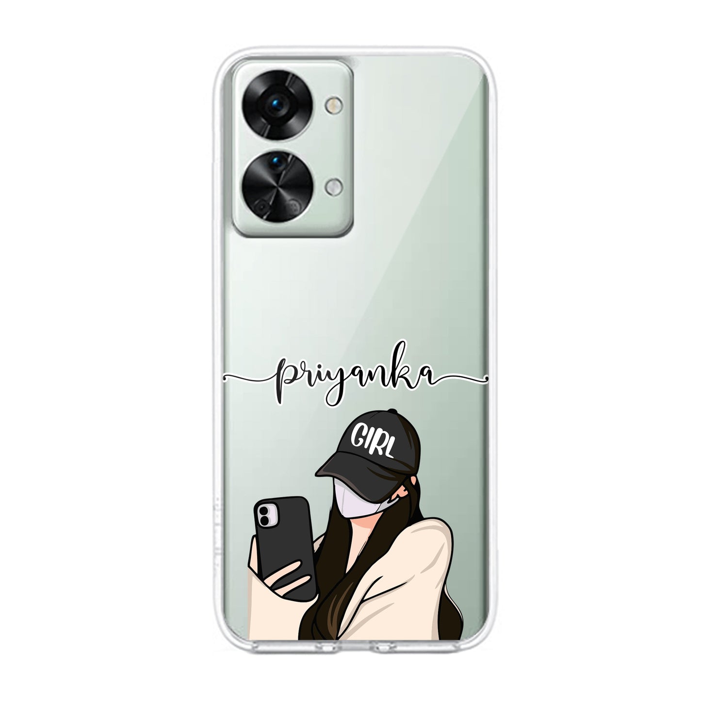 Stylish Girl With Cap Customize Transparent Silicon Case For OnePlus ShopOnCliQ