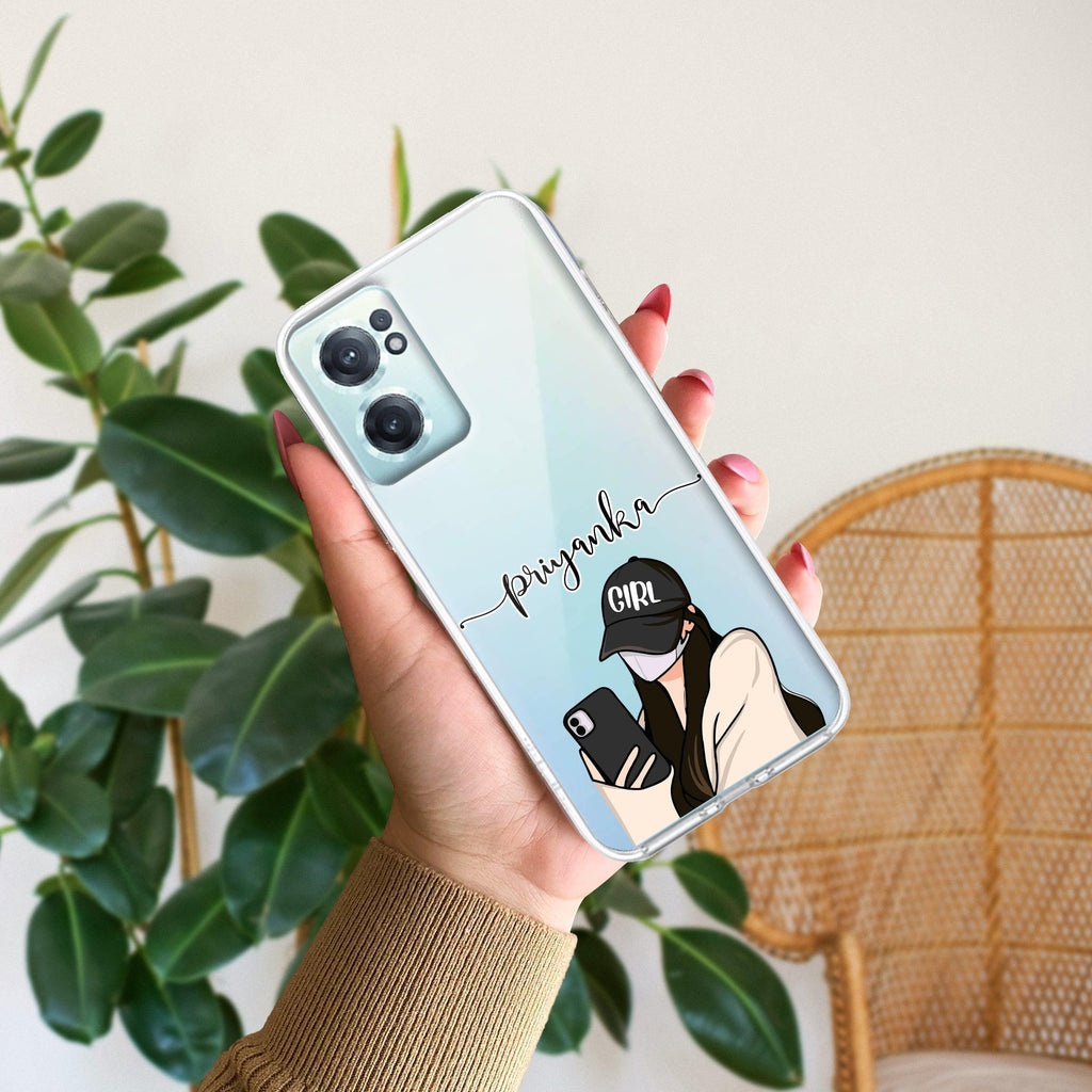 Stylish Girl With Cap Customize Transparent Silicon Case For OnePlus Nord CE 2 Lite