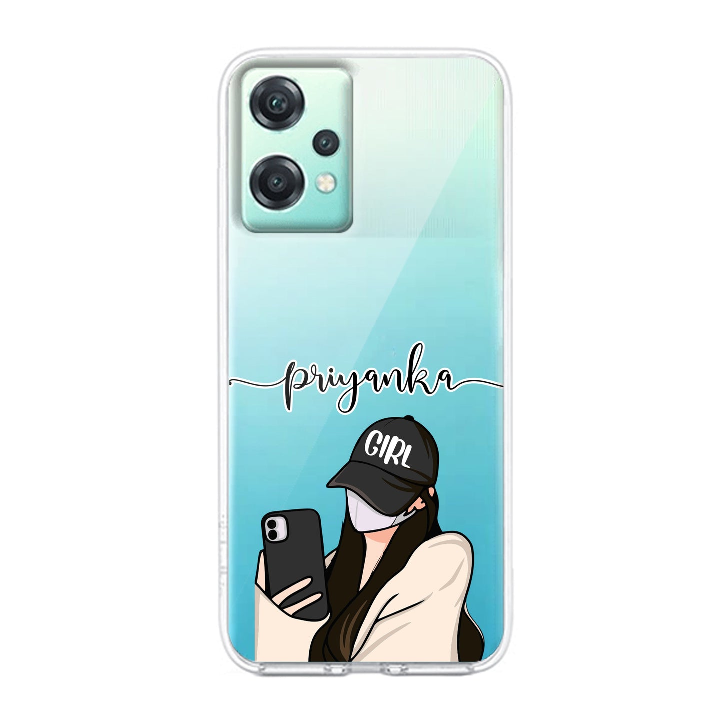 Stylish Girl With Cap Customize Transparent Silicon Case For OnePlus ShopOnCliQ