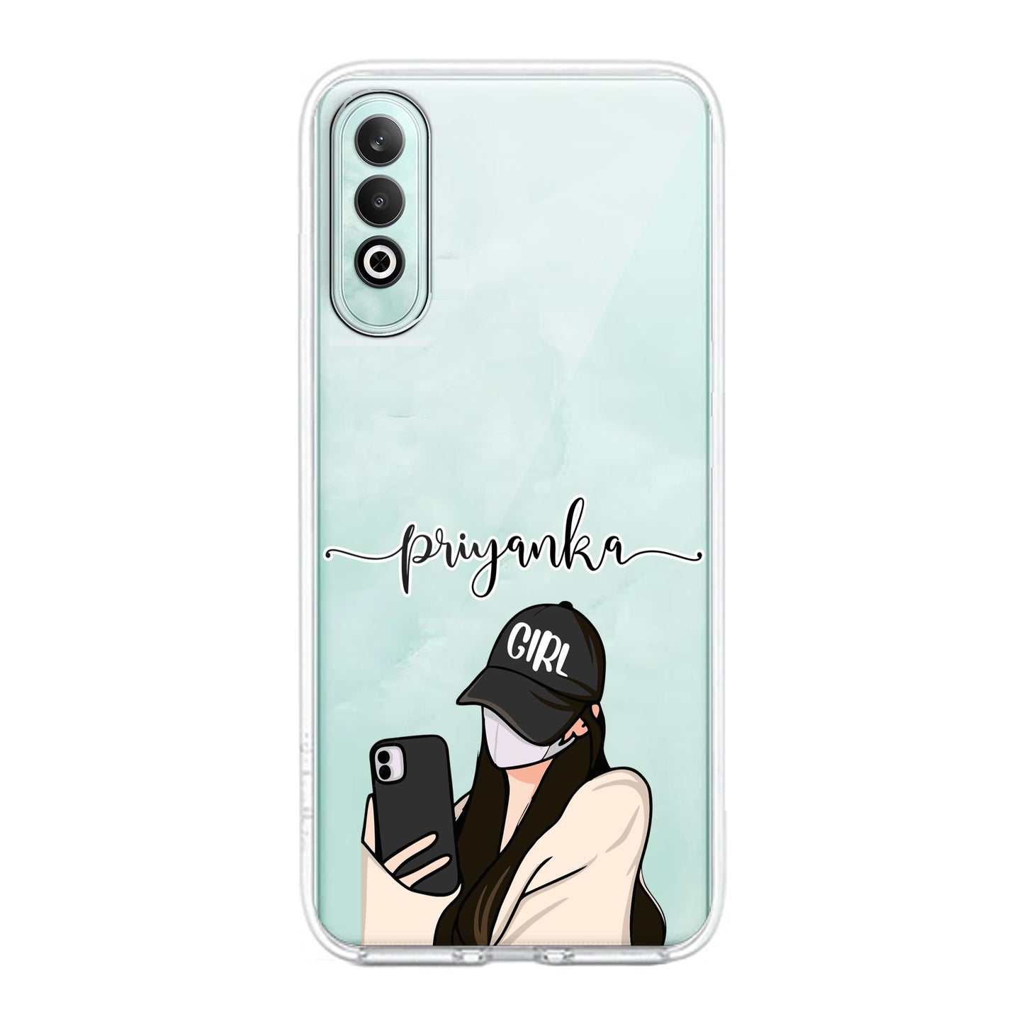 Stylish Girl With Cap Customize Transparent Silicon Case For OnePlus ShopOnCliQ