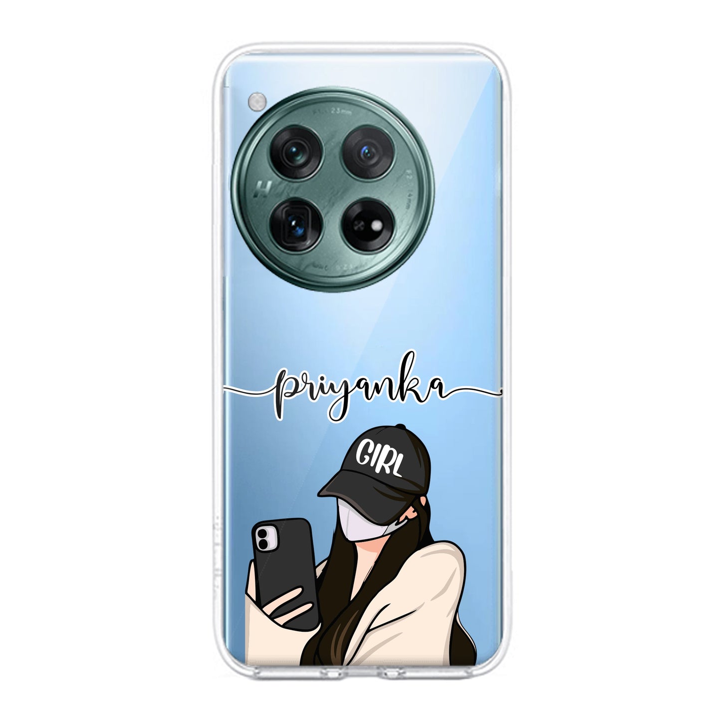 Stylish Girl With Cap Customize Transparent Silicon Case For OnePlus ShopOnCliQ