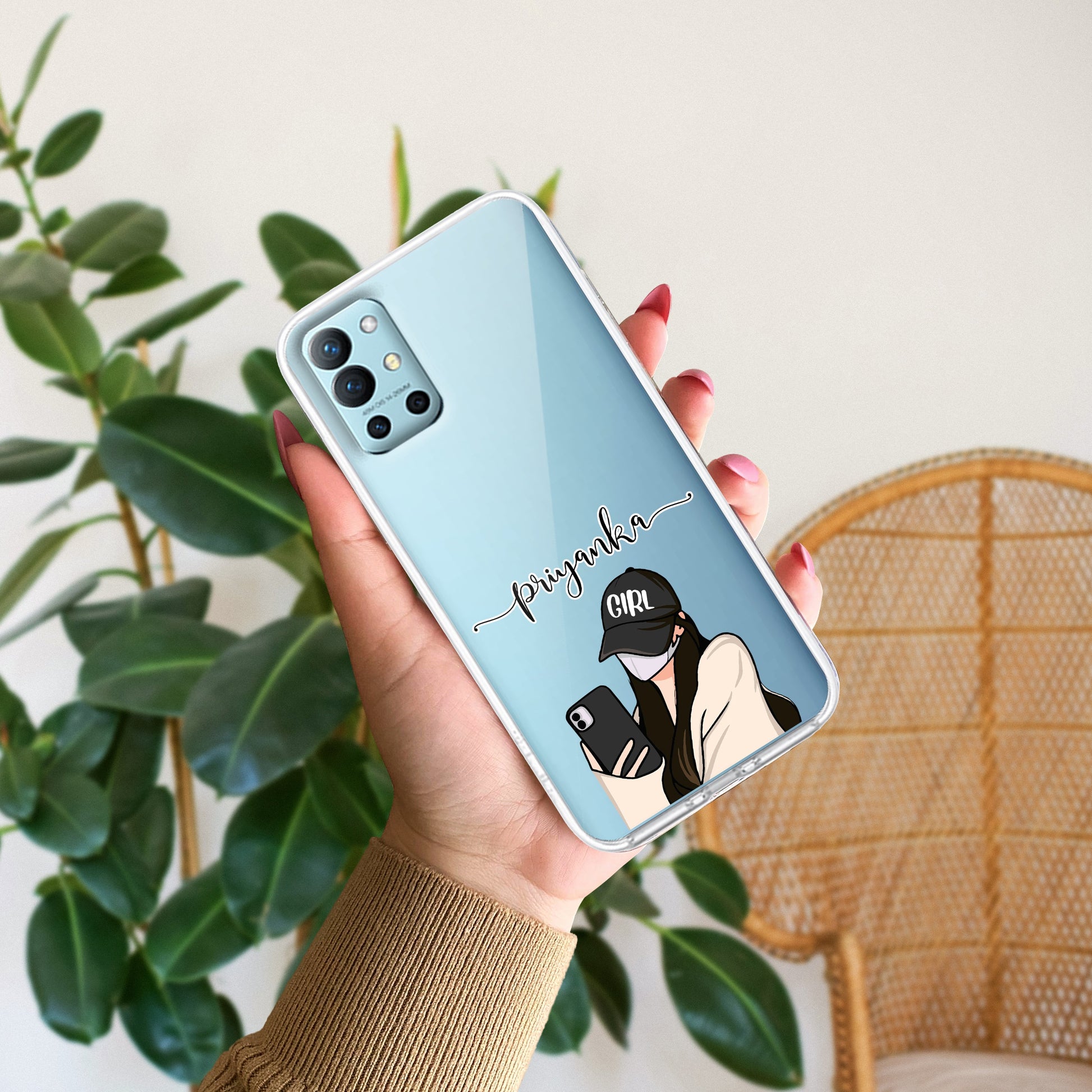 Stylish Girl With Cap Customize Transparent Silicon Case For OnePlus ShopOnCliQ