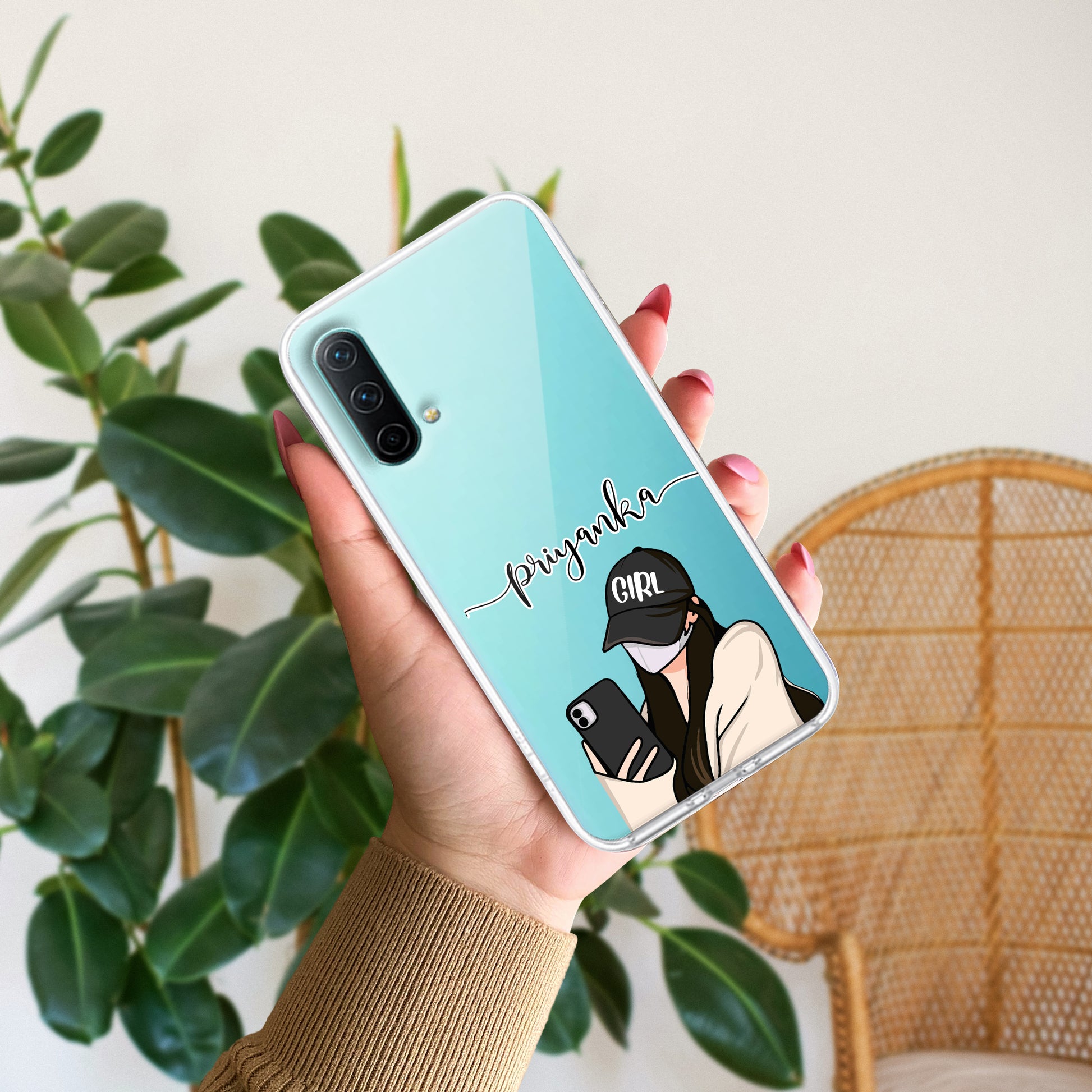 Stylish Girl With Cap Customize Transparent Silicon Case For OnePlus ShopOnCliQ