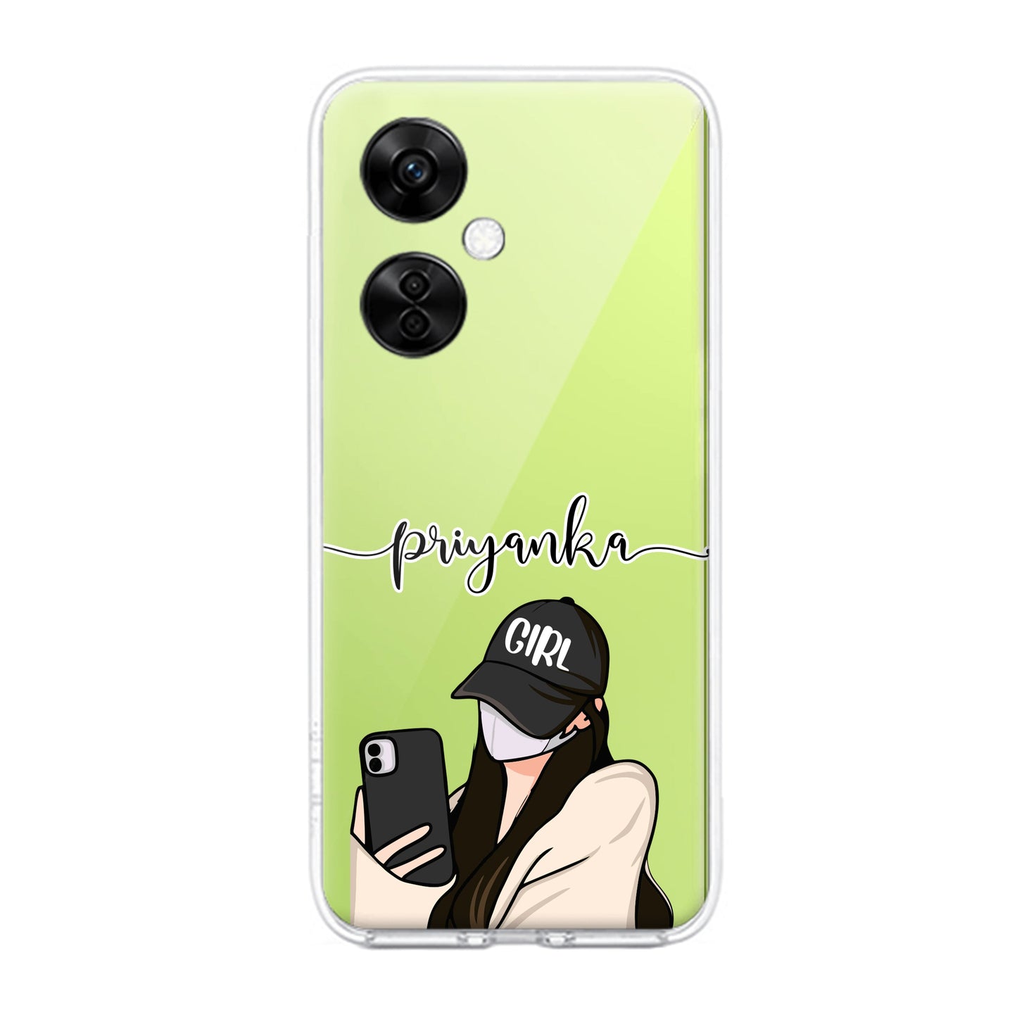 Stylish Girl With Cap Customize Transparent Silicon Case For OnePlus ShopOnCliQ