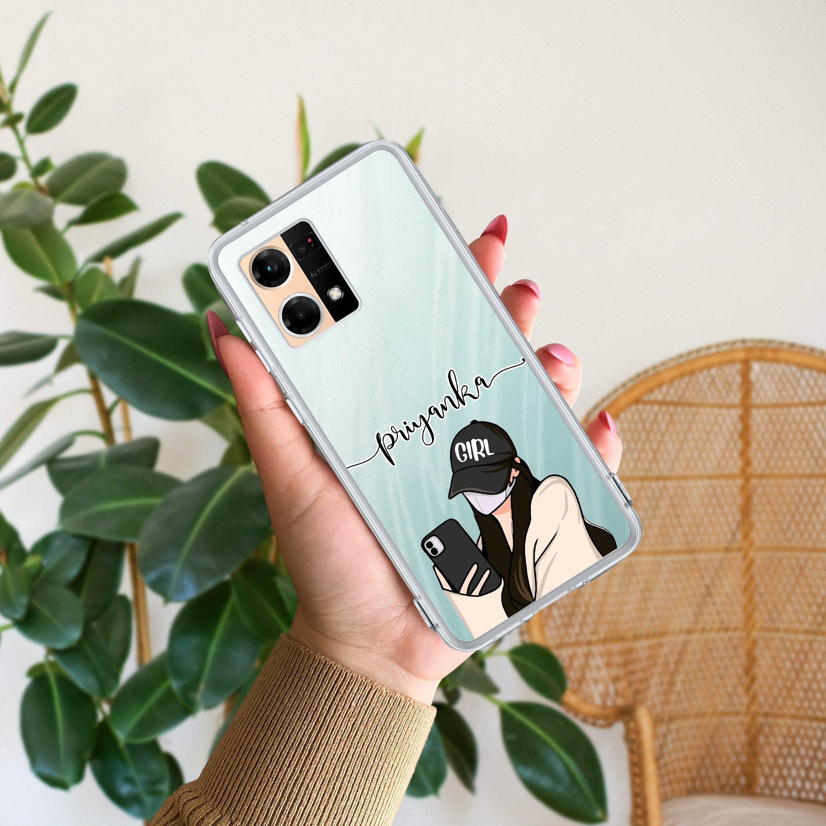 Stylish Girl With Cap Customize Anti Yellow Case For Oppo F21 Pro (4G)