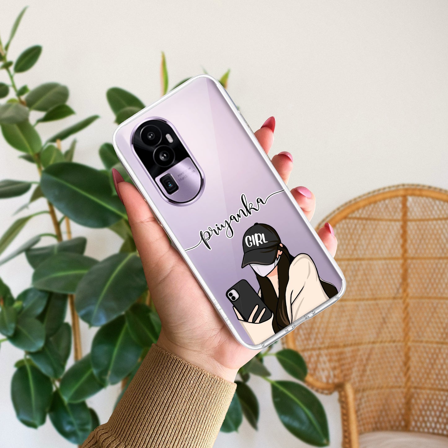 Stylish Girl With Cap Customize Transparent Silicon Case For Oppo ShopOnCliQ