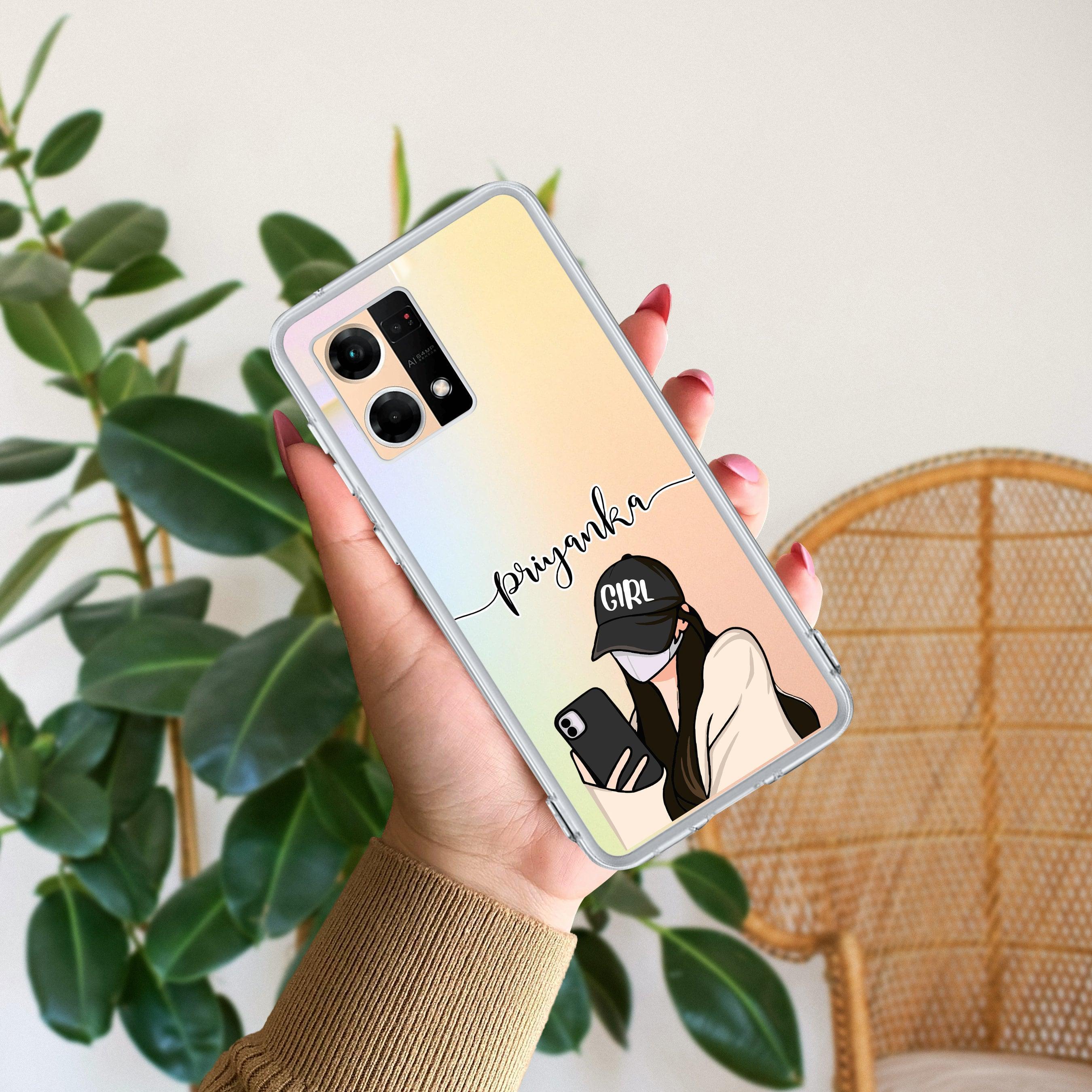 Stylish Girl With Cap Customize Anti Yellow Case For Oppo Reno 7 5G