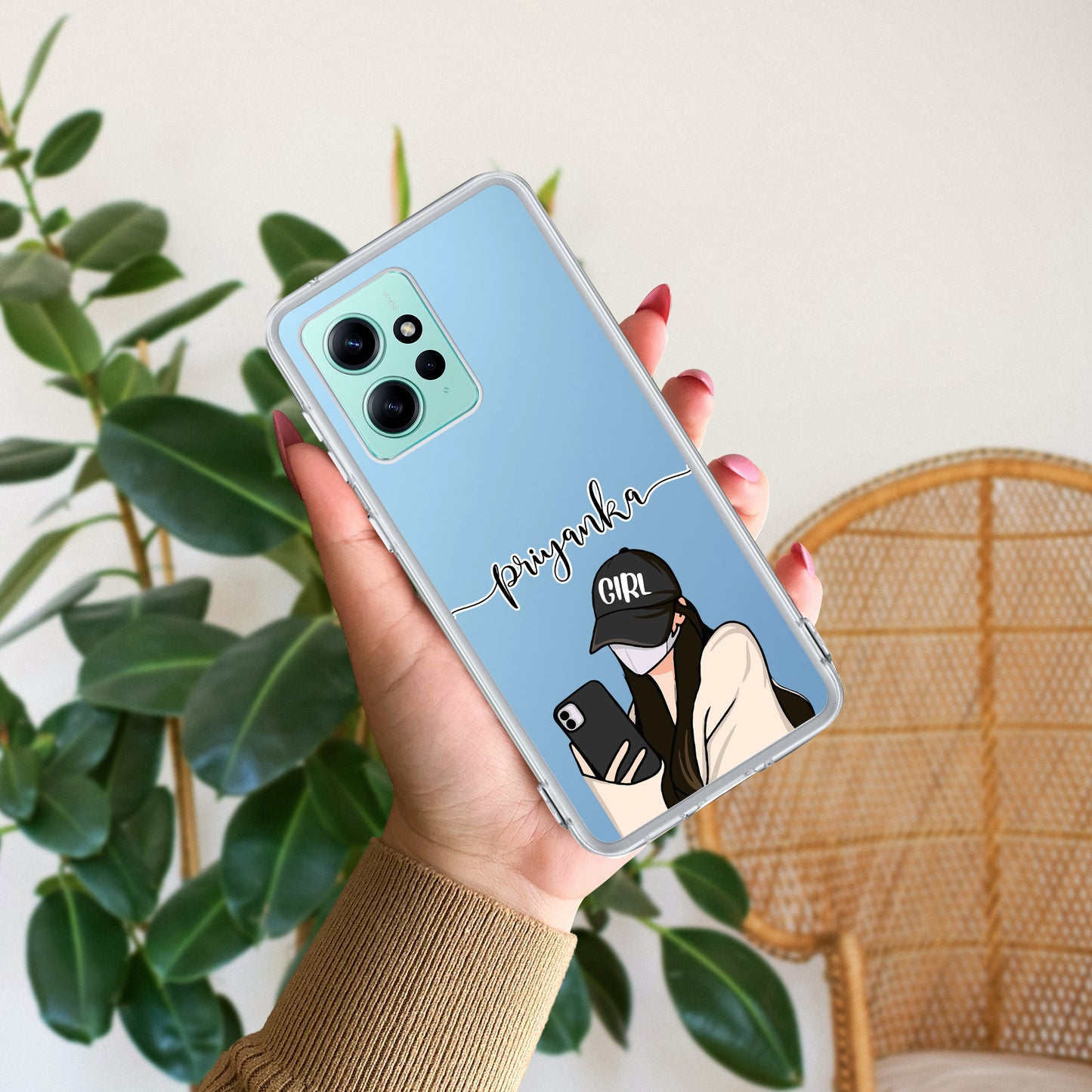 Stylish Girl With Cap Customize Transparent Silicon Case For Poco - ShopOnCliQ