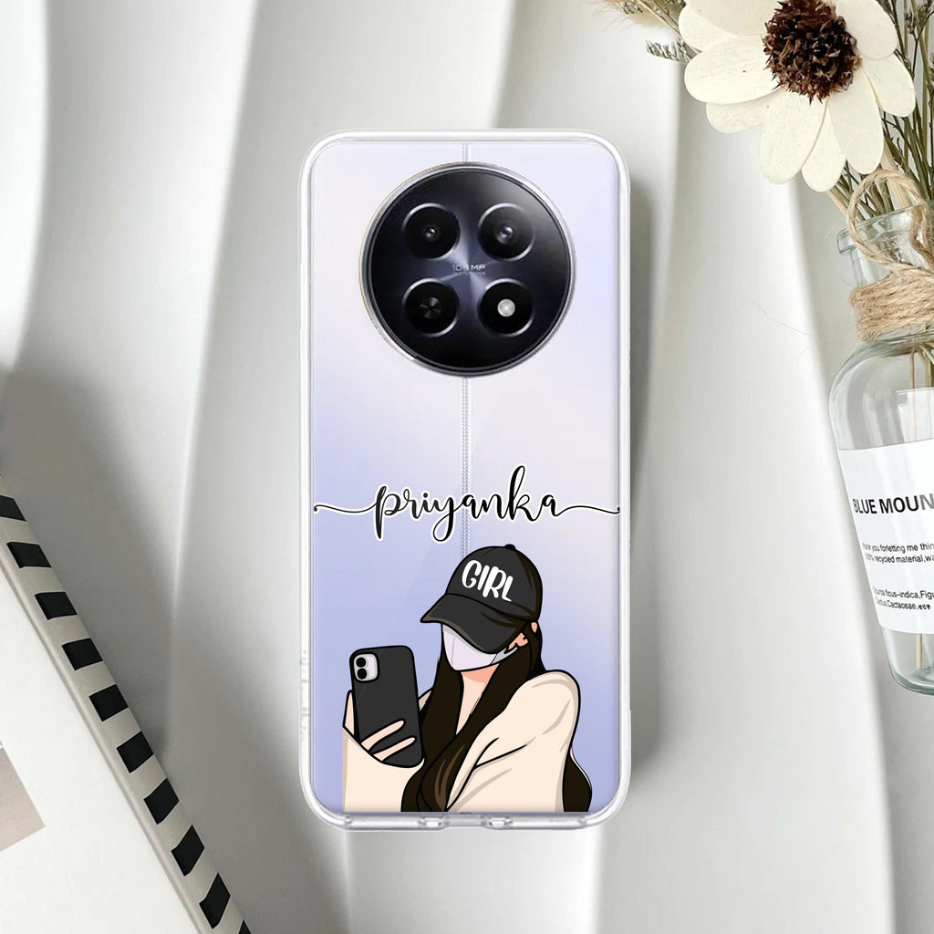 Stylish Girl With Cap Customize Transparent Silicon Case For Realme/Narzo - ShopOnCliQ