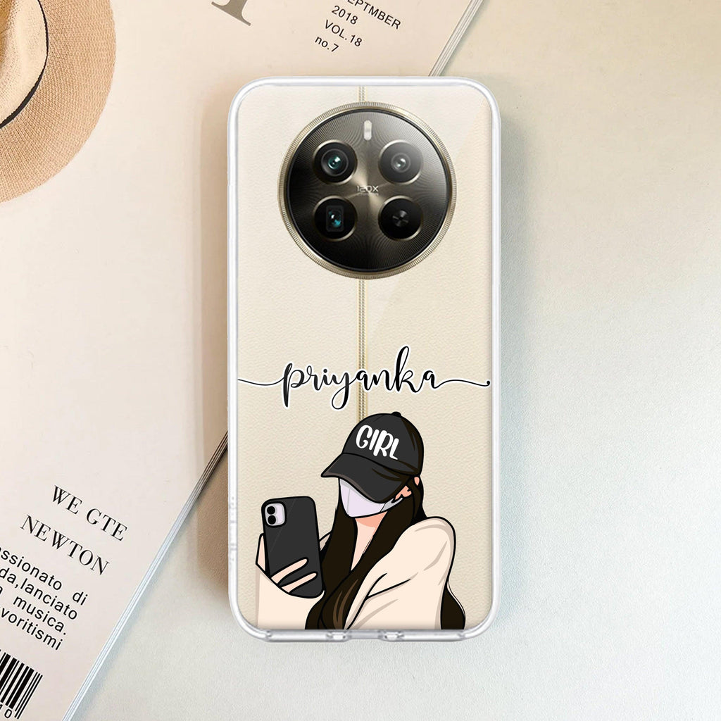 Stylish Girl With Cap Customize Transparent Silicon Case For Realme/Narzo - ShopOnCliQ
