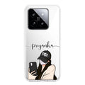 Stylish Girl With Cap Customize Transparent Silicon Case For Xiaomi 14 5G