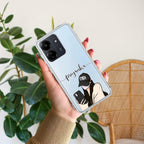 Stylish Girl With Cap Customize Transparent Silicon Case For Mi 10i