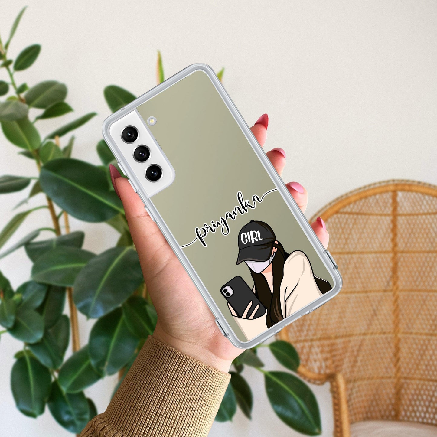 Stylish Girl With Cap Customize Transparent Silicon Case For Samsung - ShopOnCliQ