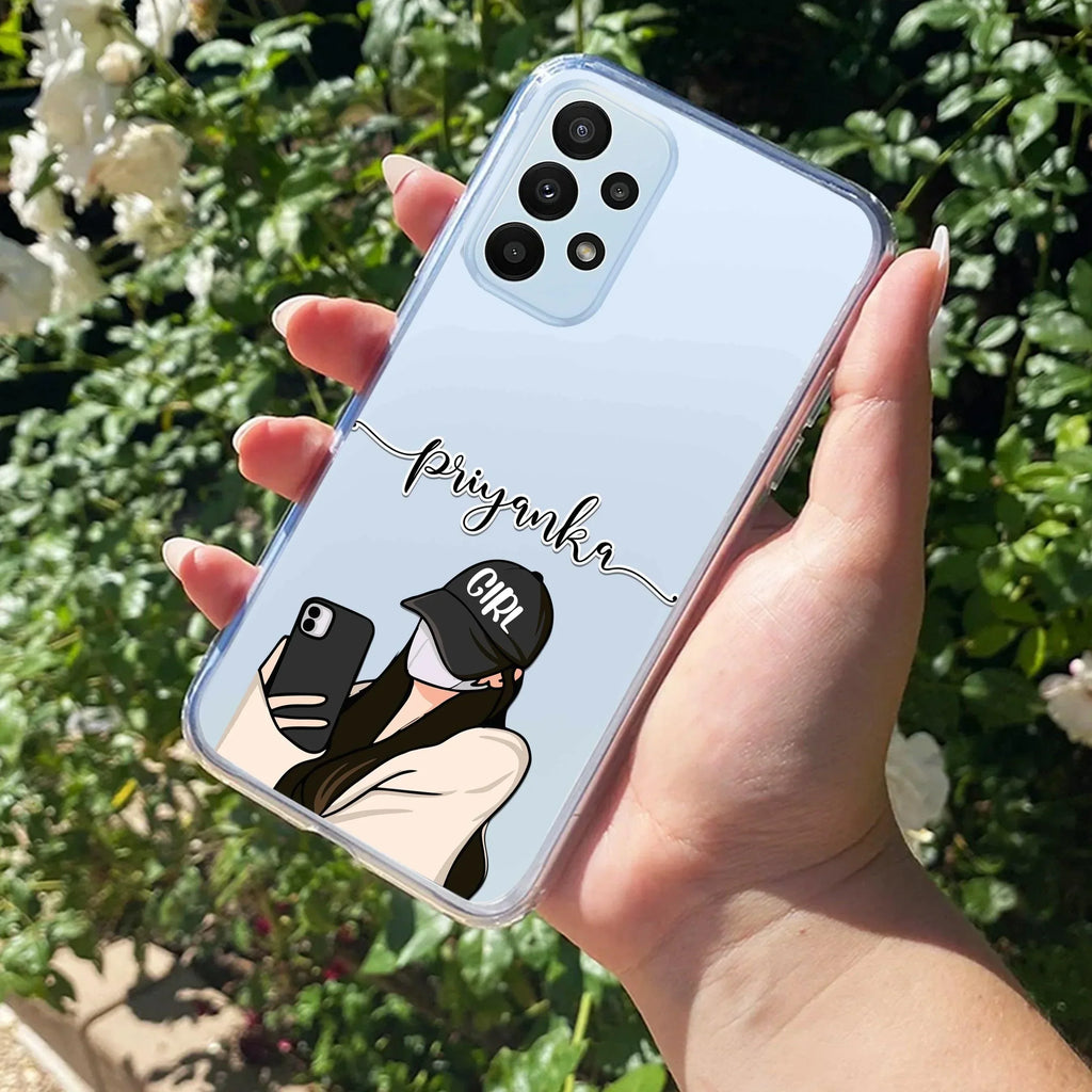 Stylish Girl With Cap Customize Anti Yellow Case For Samsung Galaxy A33