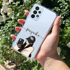 Stylish Girl With Cap Customize Transparent Silicon Case For Samsung Galaxy A13 4G