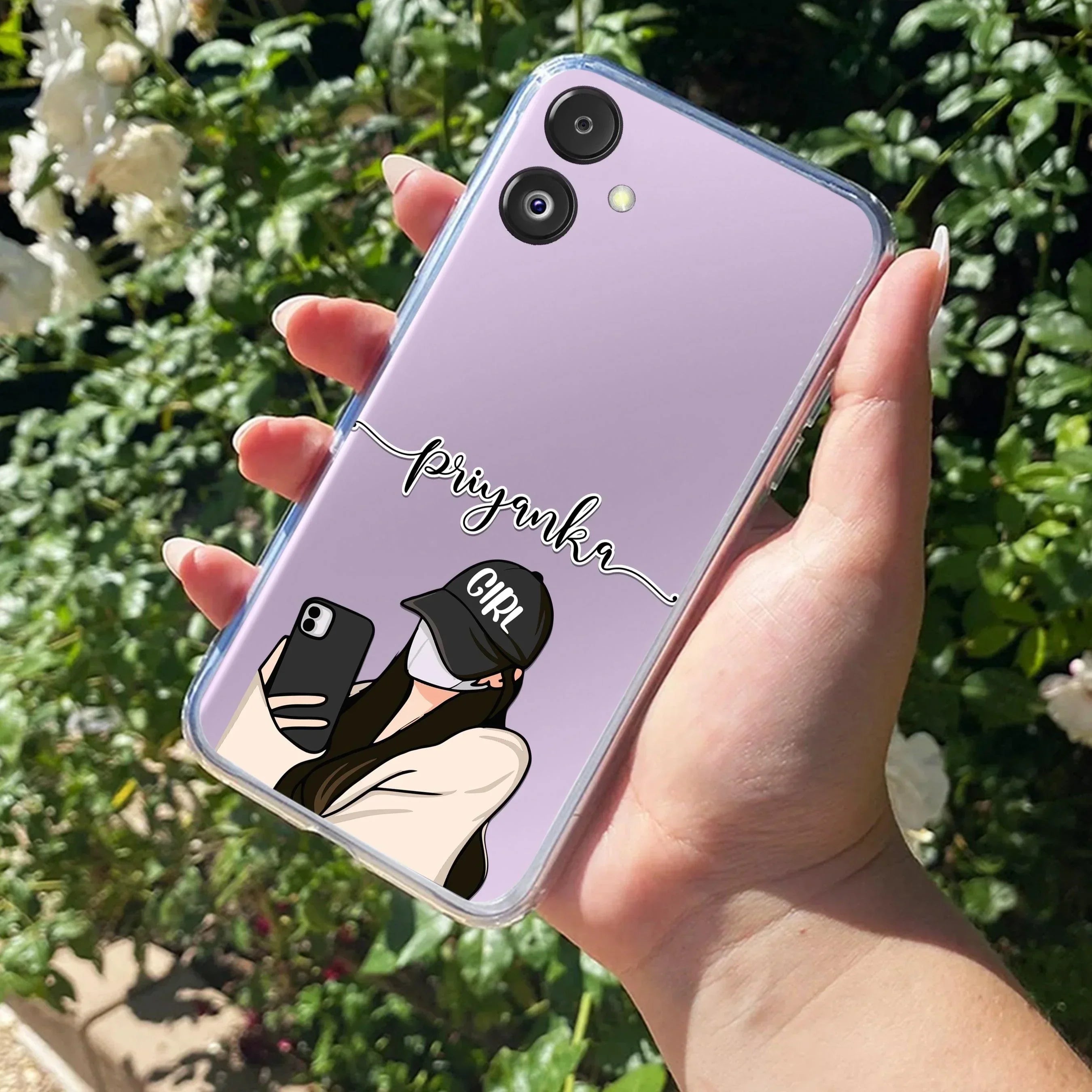Stylish Girl With Cap Customize Transparent Silicon Case For Samsung Galaxy M06 5G