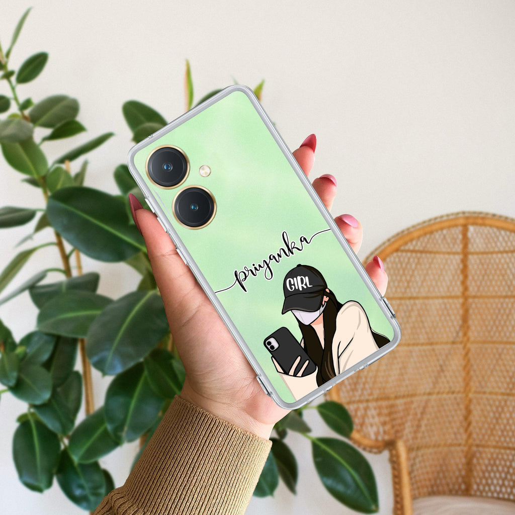 Stylish Girl With Cap Customize Anti Yellow Case For Vivo Y27 4G