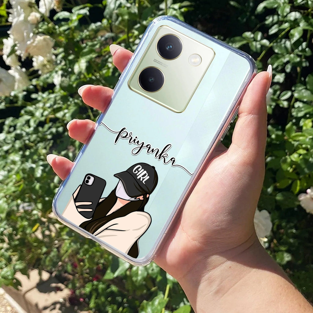 Stylish Girl With Cap Customize Transparent Silicon Case For Vivo - ShopOnCliQ