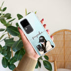 Stylish Girl With Cap Customize Transparent Silicon Case For Vivo Y28 5G