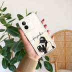 Stylish Girl With Cap Customize Transparent Silicon Case For Vivo X60 Pro