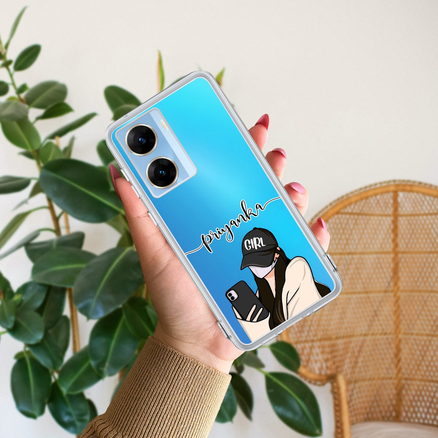 Stylish Girl With Cap Customize Transparent Silicon Case For Vivo ShopOnCliQ