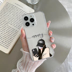 Stylish Girl With Cap Customize Transparent Silicon Case For iPhone 13 Pro Max