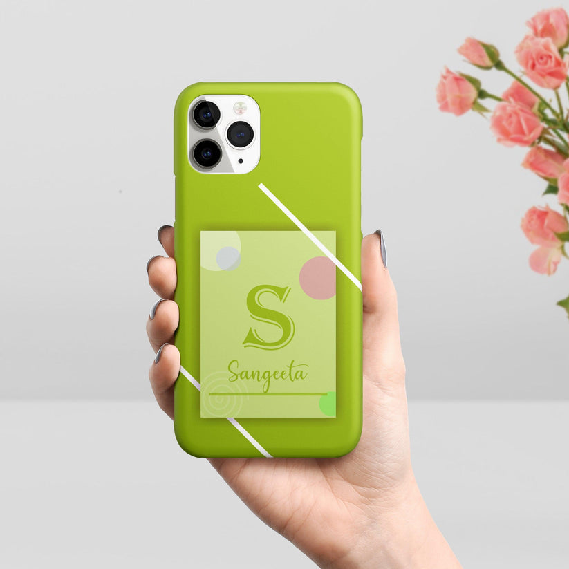 Stylish Initial Of The Name Customize Printed Phone Case Cover Color Mint Green For OnePlus