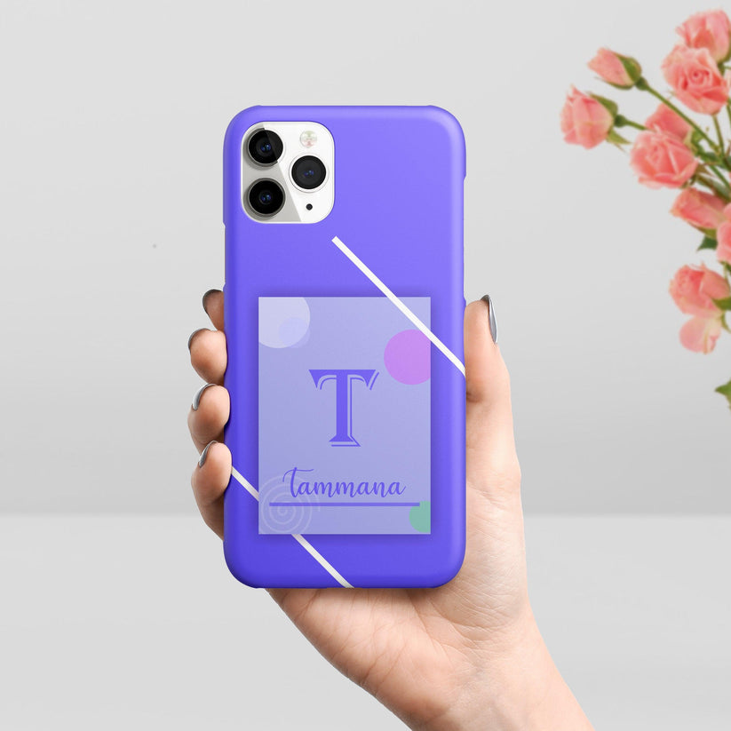 Stylish Initial Of The Name Customize Printed Phone Case Cover Color Light Purple For Oneplus