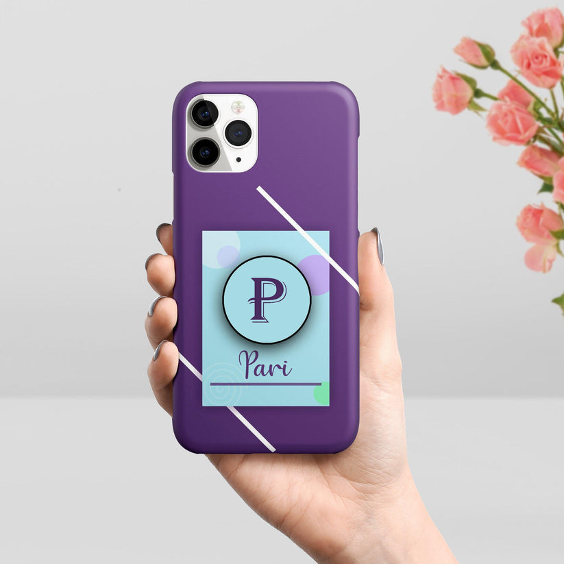 Stylish Initial Of The Name Customize Printed Phone Case Cover Color Purple For OnePlus