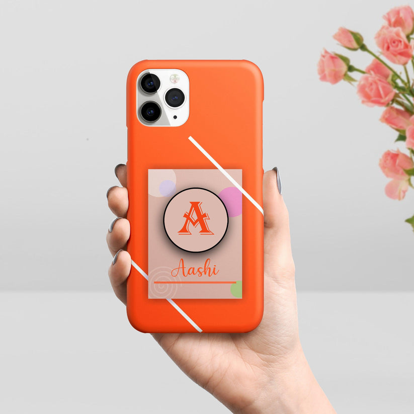 Stylish Initial Of The Name Customize Printed Phone Case Cover Color Orange For Redmi/Xiaomi