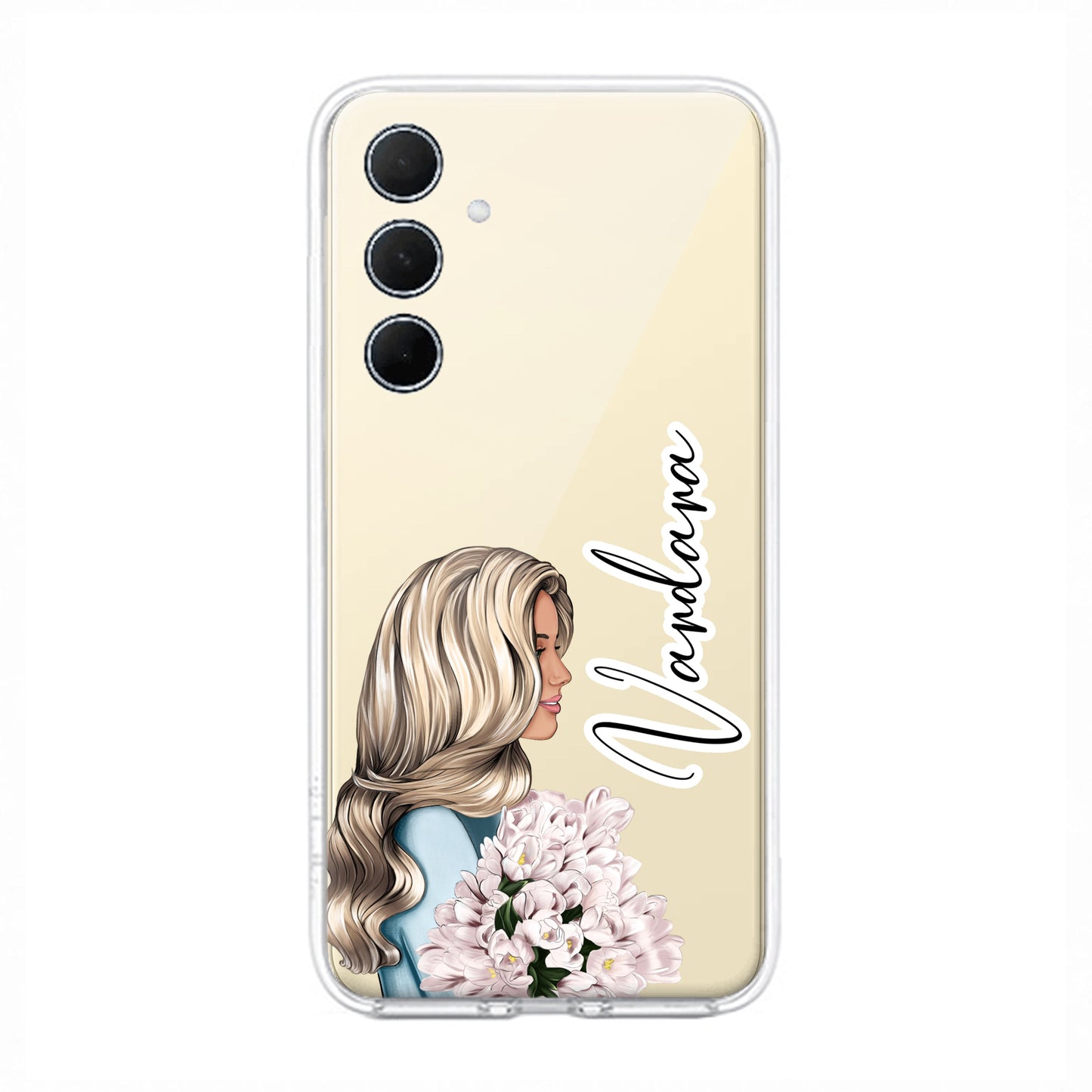 Stylish Girl Customize Transparent Silicon Case For Samsung