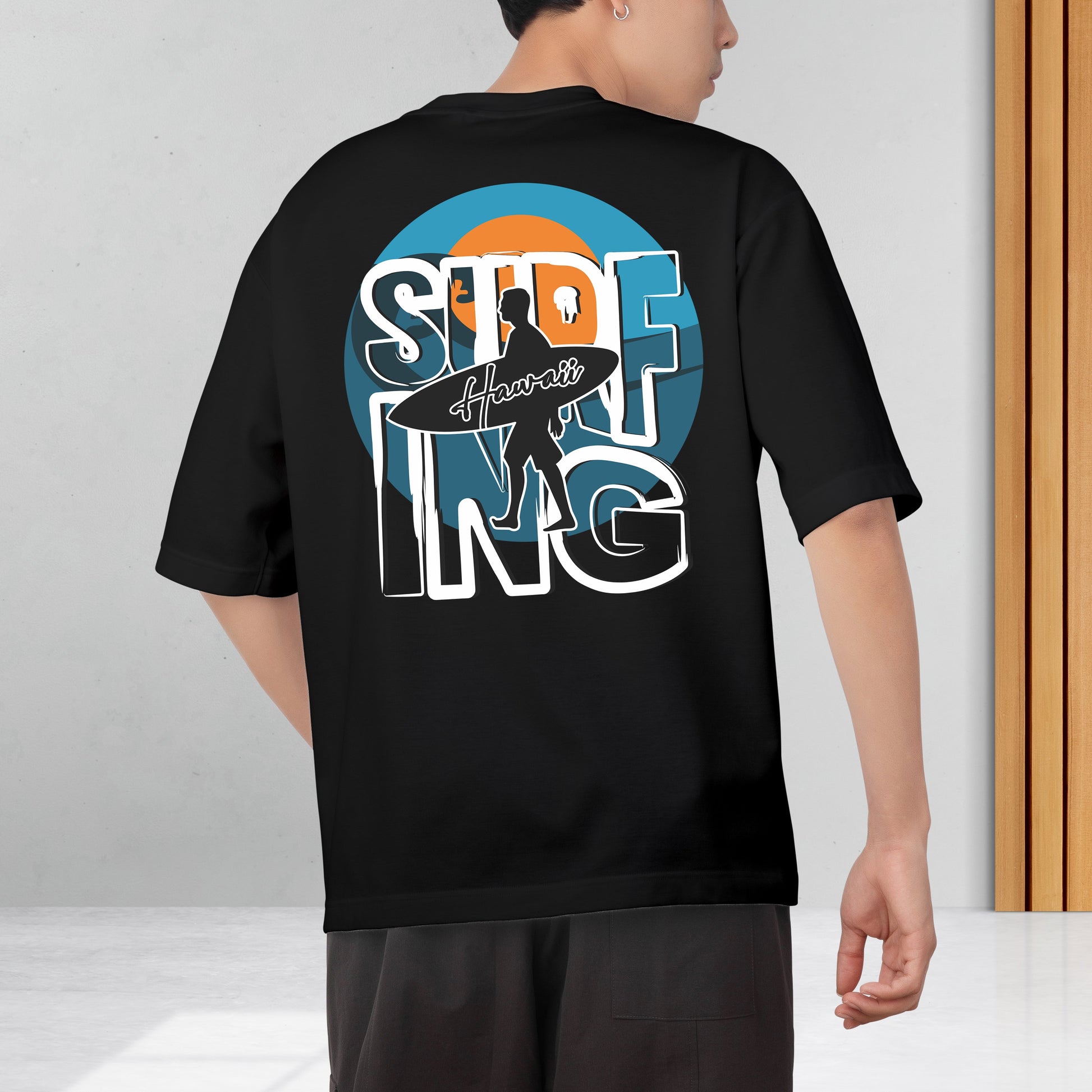 Surfing Men's Cotton Graphic Print Oversized T-Shirt - ShopOnCliQ