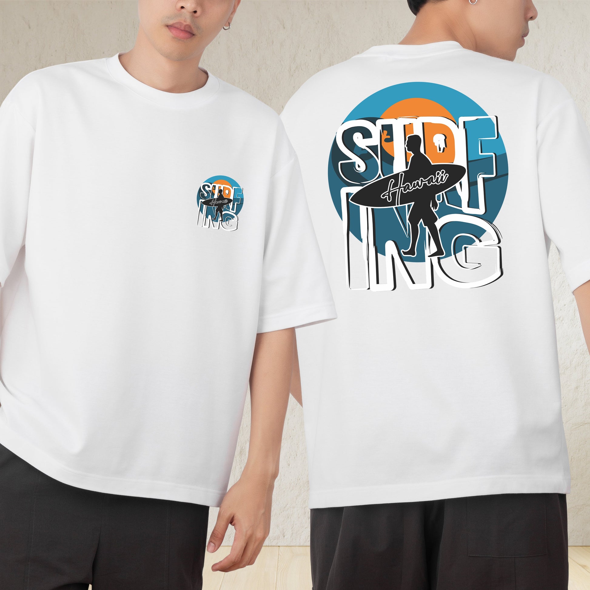 Surfing Men's Cotton Graphic Print Oversized T-Shirt - ShopOnCliQ