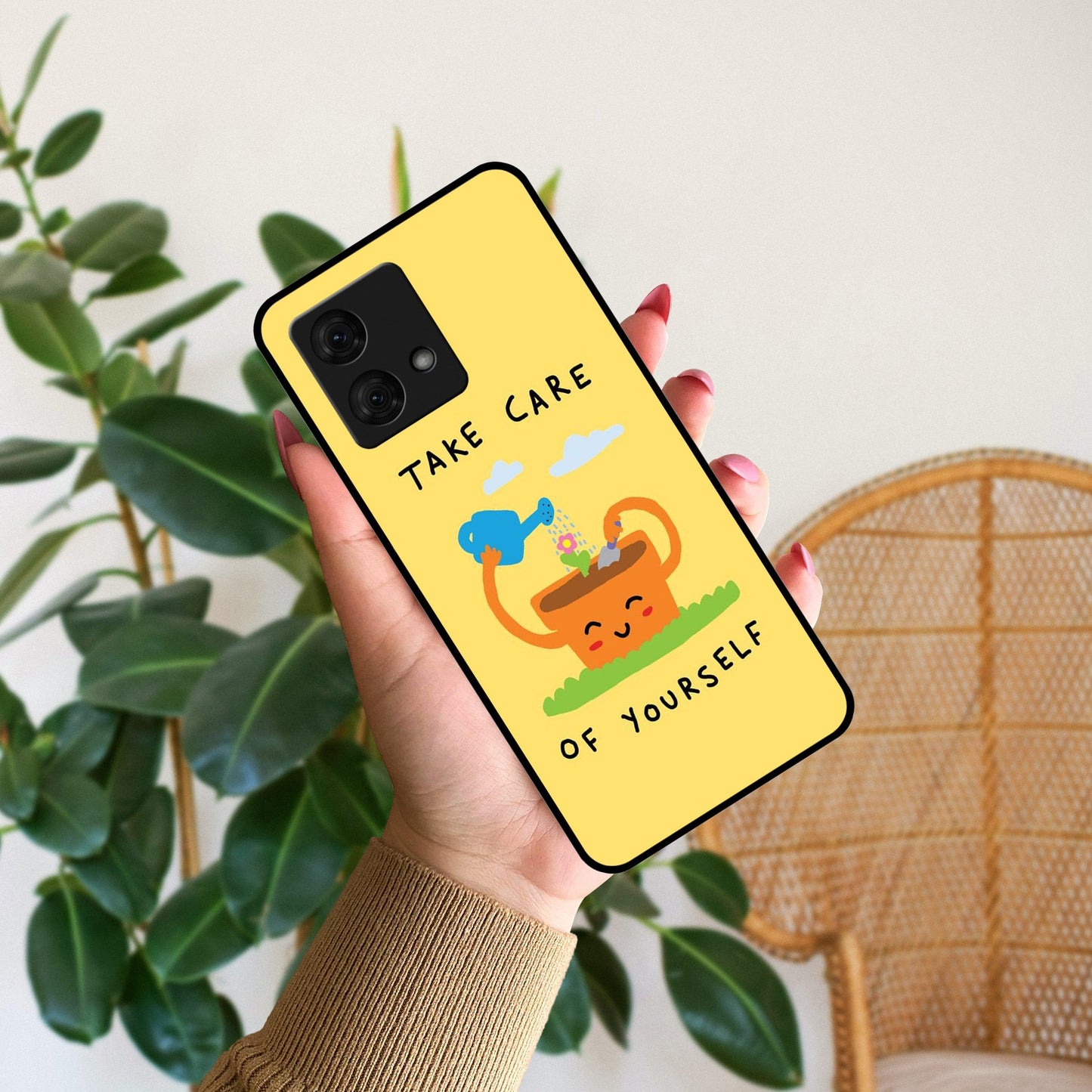 Take Care  Glossy Metal Case Cover For Motorola