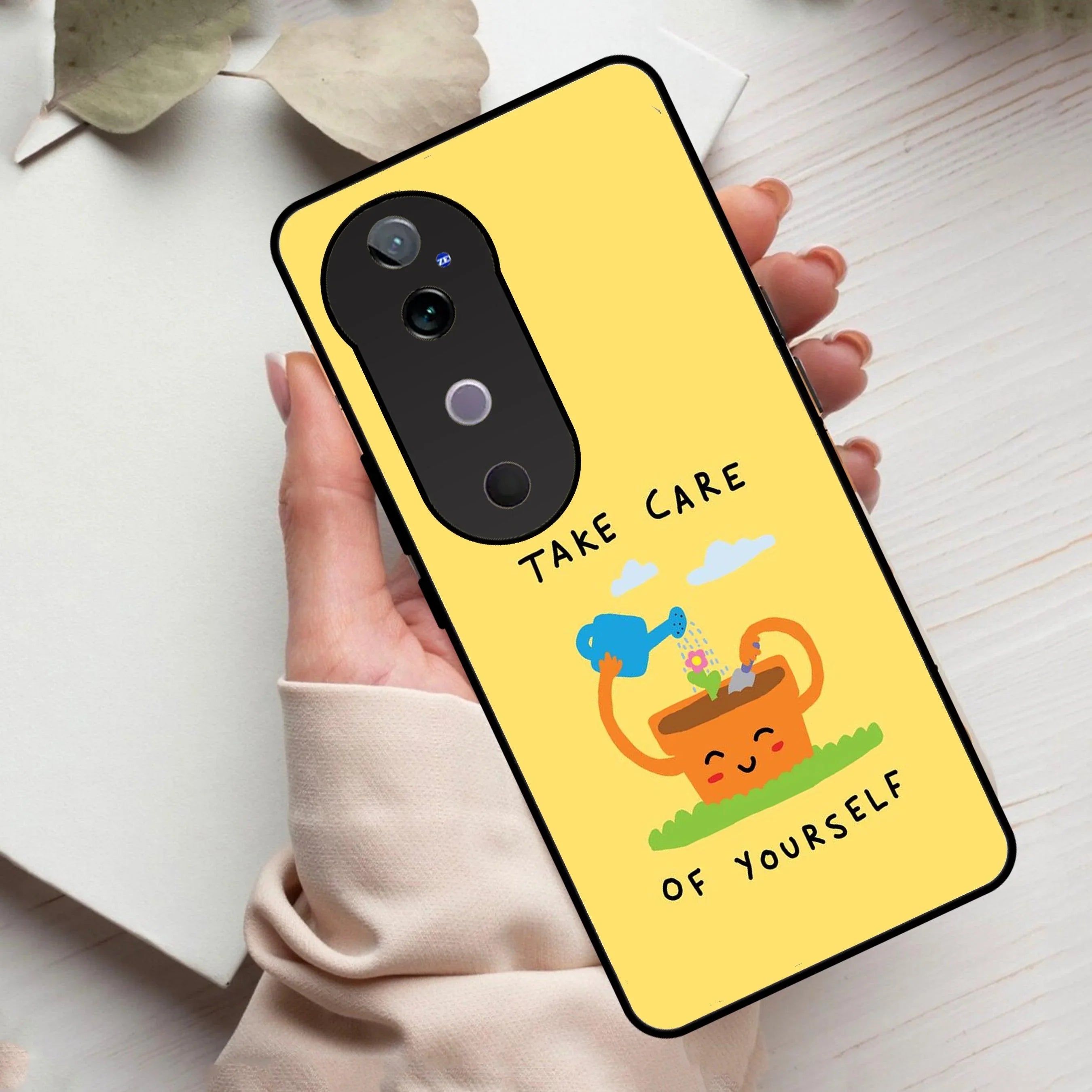 Take Care Glossy Metal Case Cover For Vivo - ShopOnCliQ