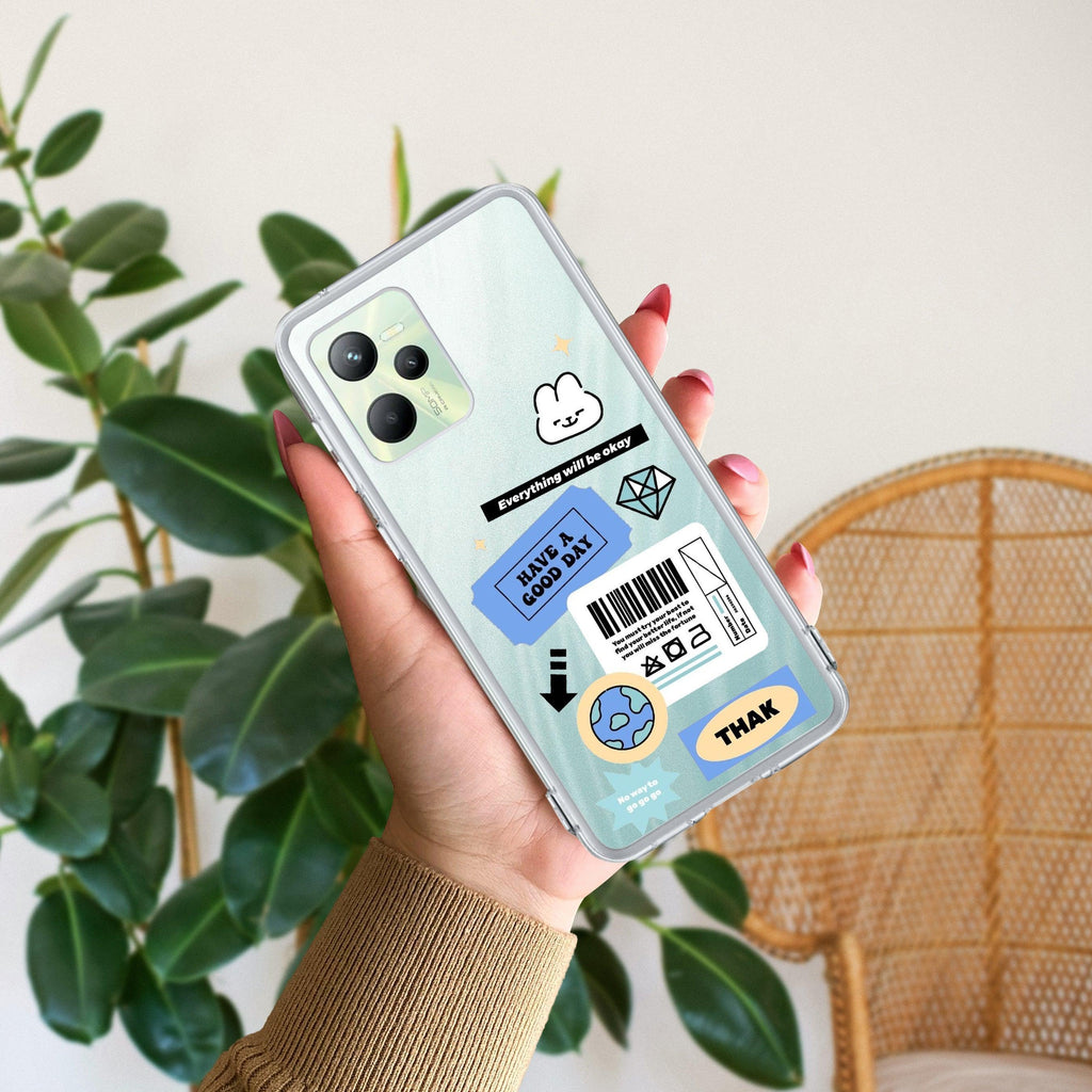Ticket to Happiness Transparent Silicon Case For Realme C35 / Realme Narzo 50A Prime
