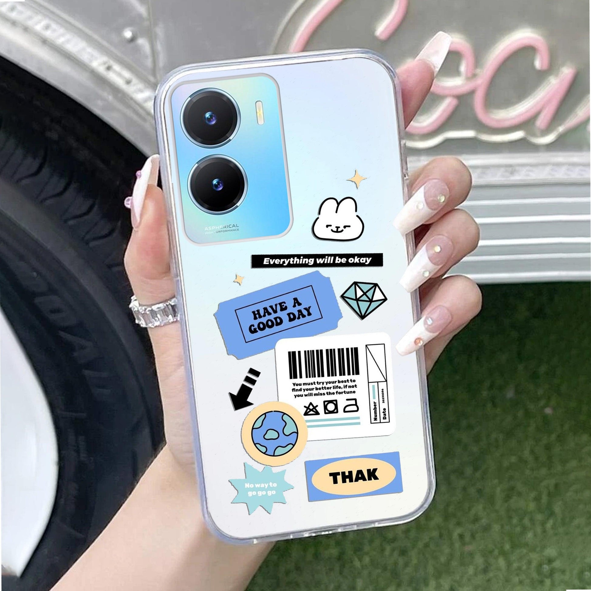 Ticket to Happiness Transparent Silicon Case For Vivo ShopOnCliQ