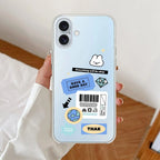 Ticket to Happiness Anti Yellow Clear Case For iPhone 16 Plus