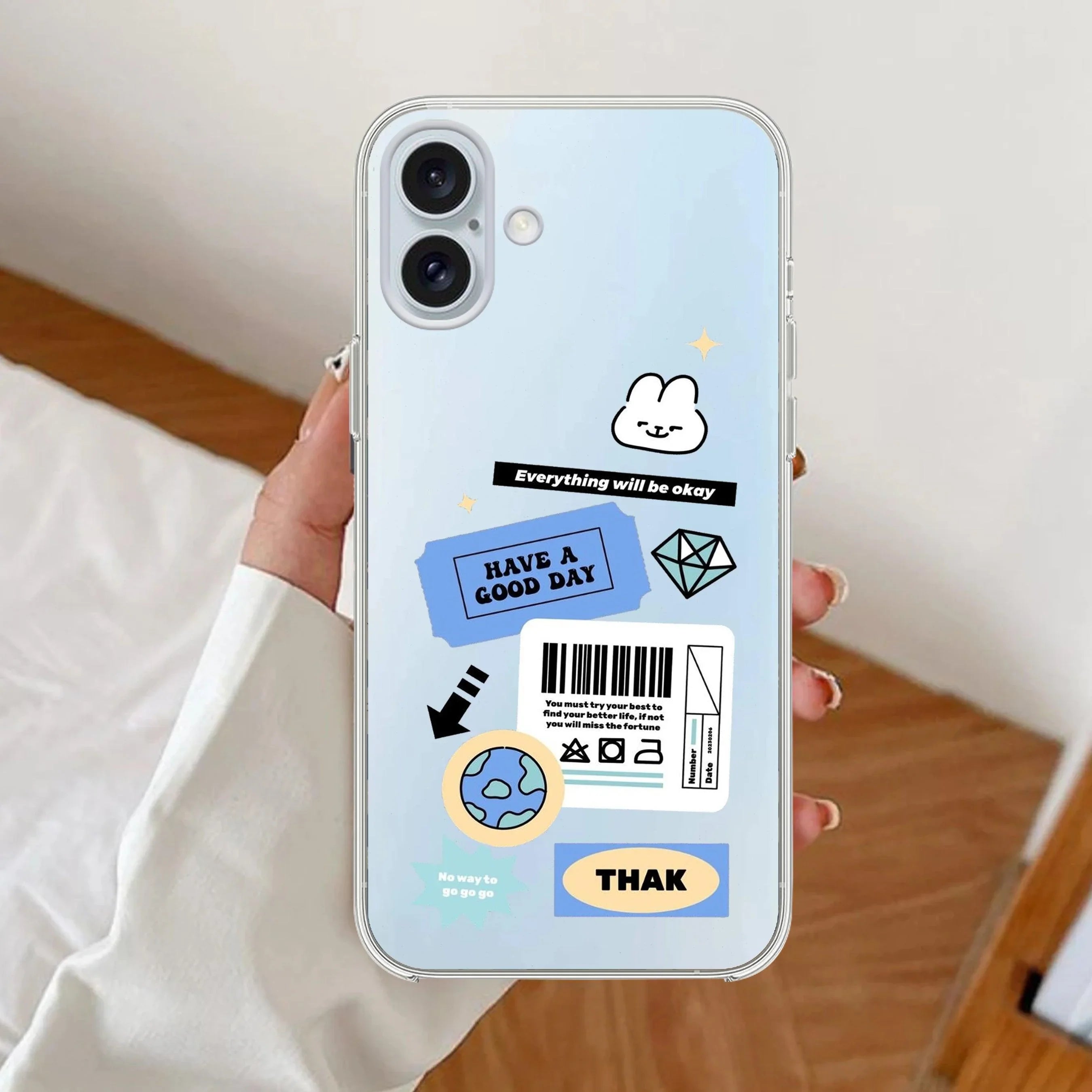 Ticket to Happiness Transparent Silicon Case For iPhone 16