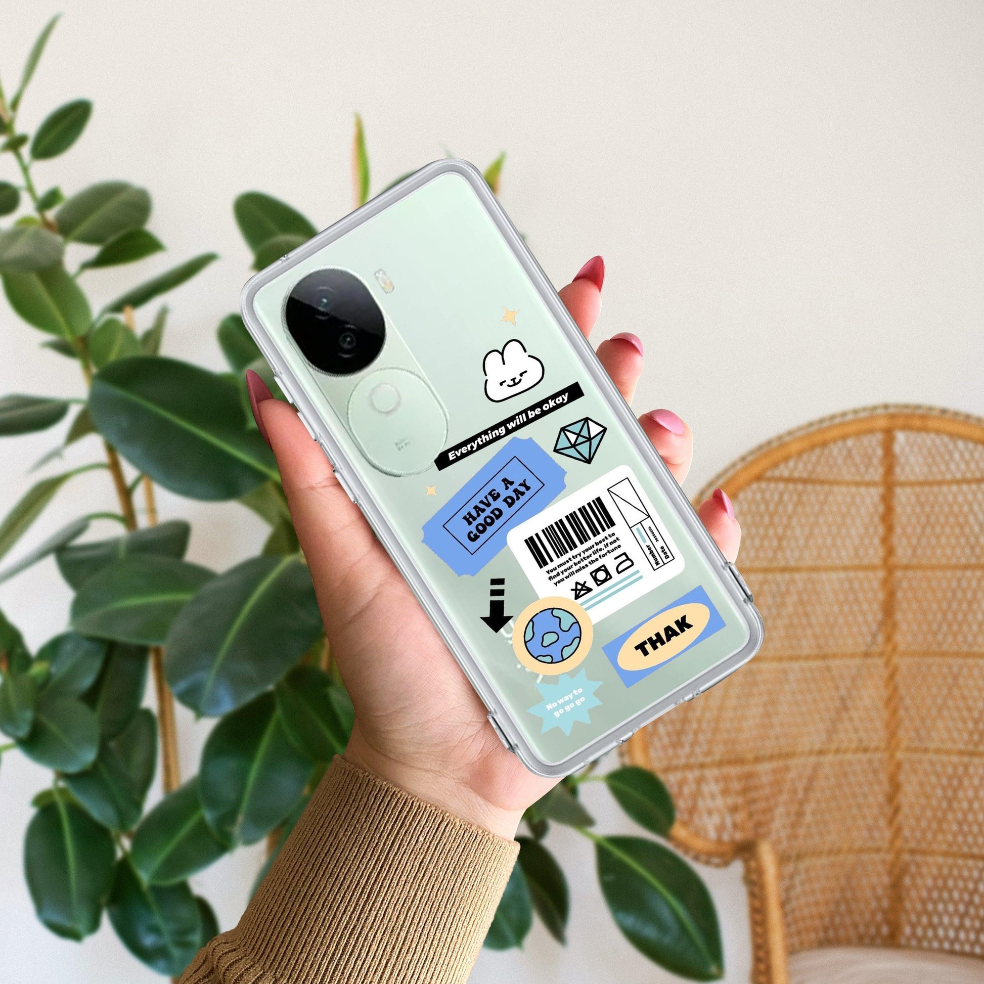 Ticket to Happiness Transparent Silicon Case For iQOO ShopOnCliQ