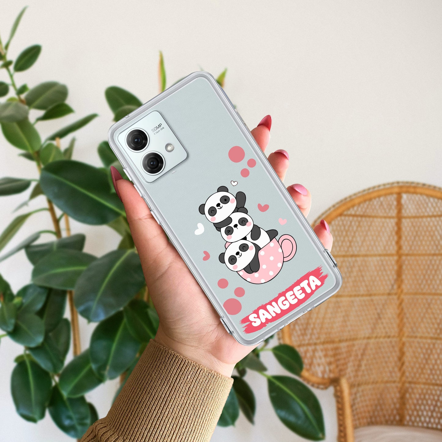 Tino Panda Customize Transparent Silicon Case For Motorola ShopOnCliQ