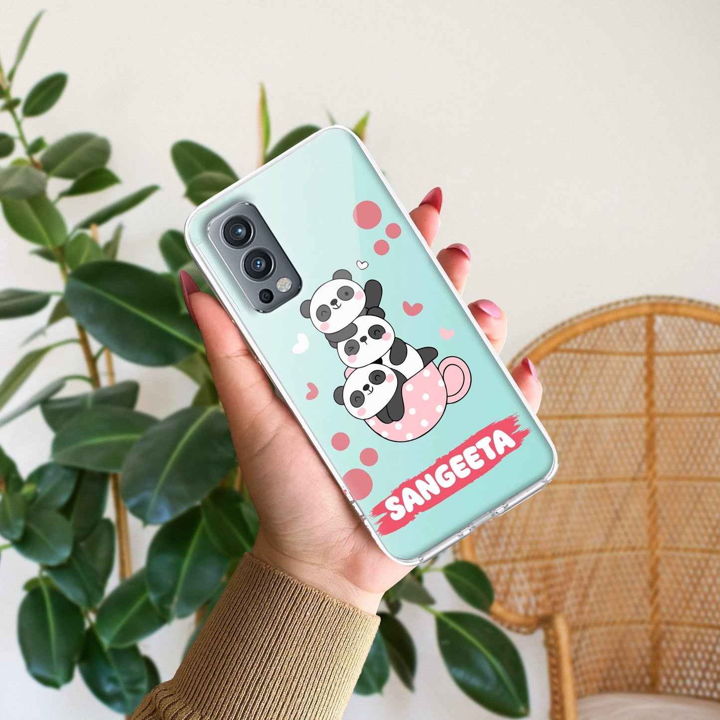 Tino Panda Customize Transparent Silicon Case For OnePlus